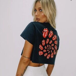 Princess Polly Rolling Stones cropped T